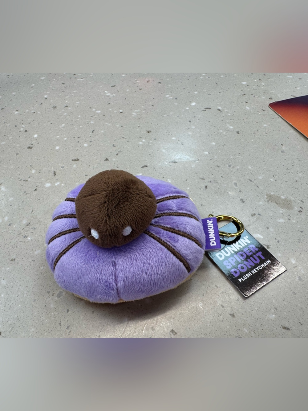 Dunkin’ Donuts Purple Plush Donut and spider Keychain